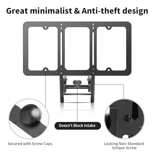 No Drill Front License Plate Holder for Tesla Model Y (2020-2024), Height-Adjustable & USA Patent-Made Front License Plate Bracket Mounting Kit with Anti Theft Features - size: 2020-2024 Model Y