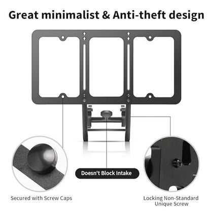 Tesla Model X (2022-2024) License Plate Mount - (NOT Plastic) - Anti-Theft, Height-Adjustable & NO Drilling Front License Plate Mounting Bracket Kit (Improved Version) - size: Model X (2022-2025 June）