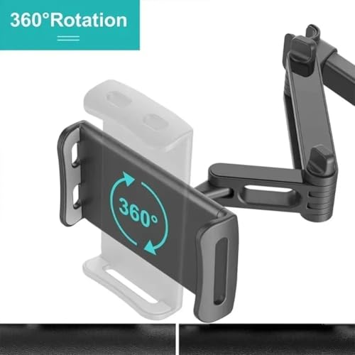 Telescopic Car Rear Pillow Phone Holder Tablet Car Stand Seat Rear Headrest Mounting Bracket for Tablet etc for iPhone Samsung (Black Retractable) - color: Black Retractable