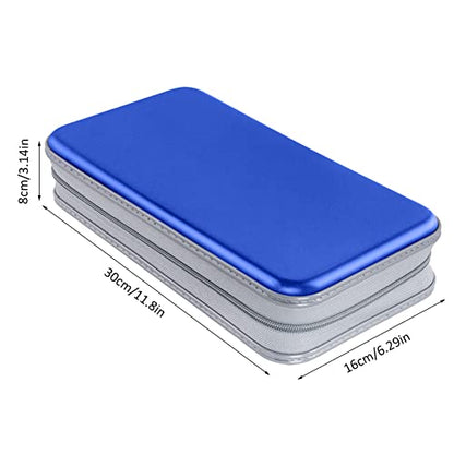 Siveit CD Case Holder, 80 Capacity CD/DVD Case Holders Wallet Hard Plastic CD DVD Disc Cases Storage Binder for Car Home Office Travel (Blue) - color: Blue