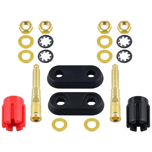 4mm Speaker Binding Posts, Female Banana Jacks for Panel Mount, 2-Pack - color: 2-Way Banana Plugs