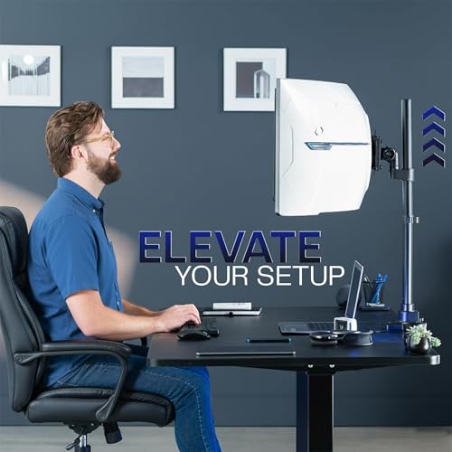 VIVO Single Ultra-Wide Monitor Desk Mount for up to 57 inch Ultrawide Screens, Extra Tall Heavy Duty Adjustable Stand Holds 59.4 lbs, Black, STAND-V157R - size: up to 57" screens, style: Extra Tall