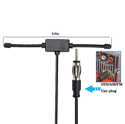 Universal Stereo Car Antenna AM FM Radio Antenna Car Adhesive Hidden Patch Antenna Truck Car Radio Antenna 10ft DIN Plug Connector - color: Universal Antenna