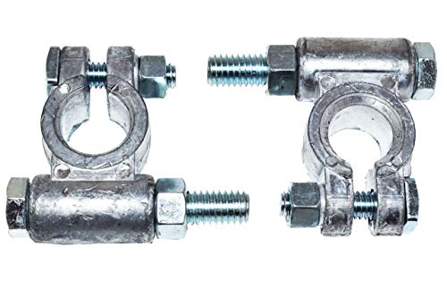 A-Team Performance Battery Terminal Kit - 2.5in Extended, 3/8in Bolt, Universal Fit - Dual Battery, Winch, Industrial Charging - Military Style Top Post Extenders & Locking Nuts