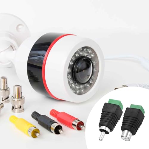 MECCANIXITY 8Pcs RCA Cable Solderless Adapter, Audio/Video Speaker Wire RCA Male Female Plugs, Screw Terminal Connector, Black(Includes Screwdriver)
