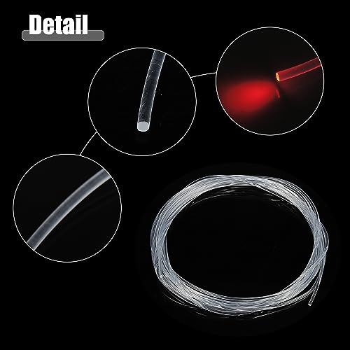 ACROPIX 2mm 0.08" 5m 16.40ft Universal Glow Optic Fiber Cable Car Light Decoration Clear - Pack of 1 - size: 2mm