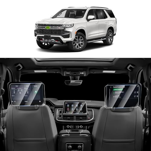 Canvcle 3PCS Screen Protector for 2021-2025 2026 Chevy Tahoe/Suburban/GMC Yukon 10.2 Inch Navigation and 12.6 Inch Rear Seat Touch Screen, 9H Tempered Glass Radio Display Screen Cover Protective Film - size: 2021-Present Chevy Tahoe/Suburban/Yukon 3PCS