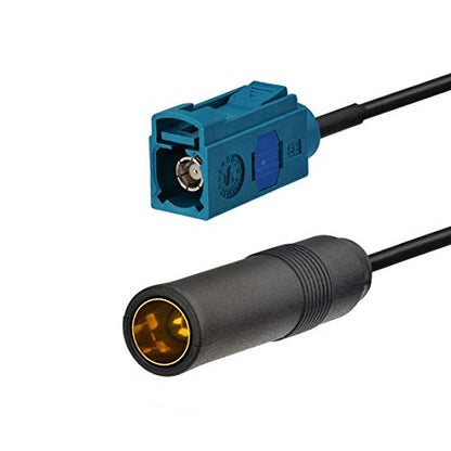 Bingfu Universal Vehicle Car Stereo FM AM Radio Antenna Adapter Cable Fakra Z Female to DIN Socket Connector Cable 15cm 6 inch for Car Stereo Audio HD Radio Head Unit CD Media Player Receiver - color: Fakra Z to DIN Socket 6inch