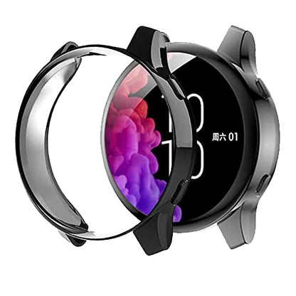 Compatible with Garmin Venu Waterproof Protective Case Soft TPU Plated All Around Scratch-Proof Screen Protector Cover for Garmin Venu GPS Smartwatch (Black) - color: Black