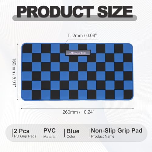 2 Pcs Car Dashboard Anti-Slip Mat, 10.2" x 5.9" Phone Grip Pad Non-Slip PVC Mat Anti-Skid Holder for Phone Keys Sunglasses Electronic Devices, Black-Blue - color: Black-Blue