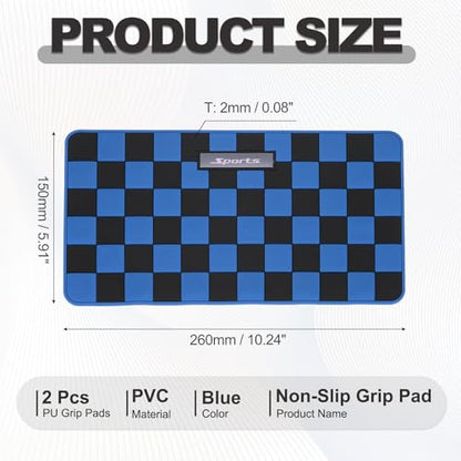 2 Pcs Car Dashboard Anti-Slip Mat, 10.2" x 5.9" Phone Grip Pad Non-Slip PVC Mat Anti-Skid Holder for Phone Keys Sunglasses Electronic Devices, Black-Blue - color: Black-Blue