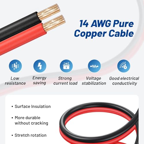 Anina 12V DC Power Cord Cable for Car Fridge with 14AWG O Ring Terminal Car Cooler Charger Compatible with Alpicool, COSTWAY, ARB, ICECO, Setpower, Aspenora, JoyTutus Portable Refrigerator