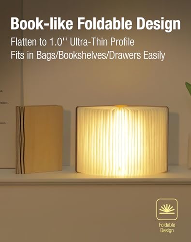 5.7 in Wooden Book Lamp, Book Lovers Gifts,Teacher Appreciation Gifts - color: Maple, size: Middle