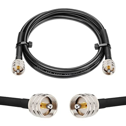 MOOKEERF RG8x Jumper Cable 3ft,2 Pack PL259 Jumper CB Coax Cable 50 Ohm,UHF PL259 Male to Male Low Loss CB Antenna Extension for HAM Radio,VHF Radio,SWR Meter,Antenna Analyzer - size: 3FT