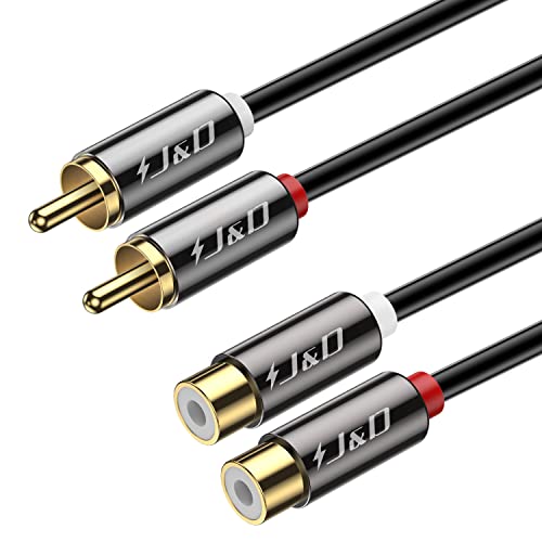 J&D 2 RCA Extension Cable, RCA Male to Female Stereo Cable, 3 ft - size: 3 Feet