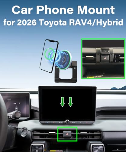 Car Phone Mount for 2026 Toyota RAV4/RAV4 Hybrid Accessories - size: fit for 2026 Toyota RAV4