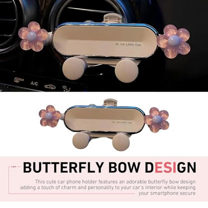 Car Phone Holder Mount, Flower Air Vent Phone Holder, Universal Kawaii Car Accessories for Women Girls (White #C) - size: White #C