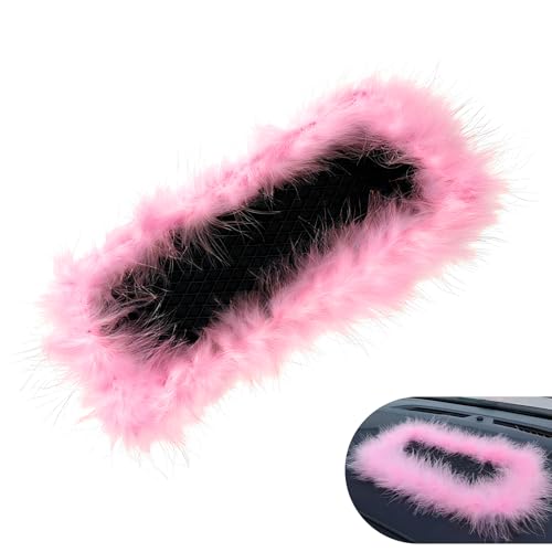 Car Dashboard Anti-Slip Pad, Pink Feather Car Magic Dashboard Decor Mat, 5.71" x 11.6" Multifunctional Sticky Dash Gripping Mat for Phones, Keys, Sunglasses and More (Pink)