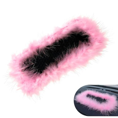 Car Dashboard Anti-Slip Pad, Pink Feather Car Magic Dashboard Decor Mat, 5.71" x 11.6" Multifunctional Sticky Dash Gripping Mat for Phones, Keys, Sunglasses and More (Pink)