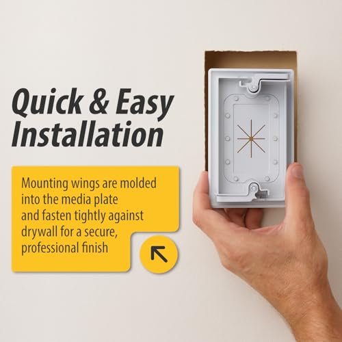DATA COMM Electronics 45-0014-WH 1-Gang Cable Wall Plate w/ Flexible Opening, Low Voltage Wall Plate,Conceals Up to 6 Cables, Easy Installation,White - style: White - Pass Through Plate / 1-Pack