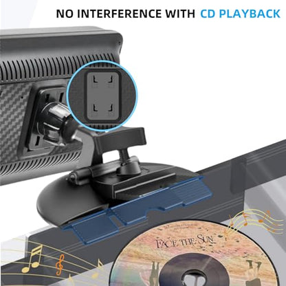 Car CD Slot Mount for Carplay Screen, 4PCS Tightening Nut with 4 Button Lock Replacement 17mm Ball Joint Car Mount for Phone Holder Baby Backup Camera Monitor GPS Navi