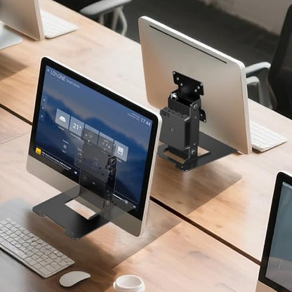 WEARSON Touch Monitor VESA 75 100 50 and Mini PC VESA 75 Back-to-Back Dual Mount All Metal Stable Leaning Low Profile