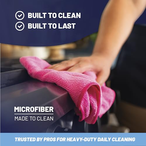 MW Pro Microfiber Cleaning Cloth | Blue, Green, Yellow (12 Pack) | Size 16" x 16" | All Purpose Microfiber Towels - Clean, Dust, Polish, Scrub, Absorbent - color: Blue, Green, Yellow