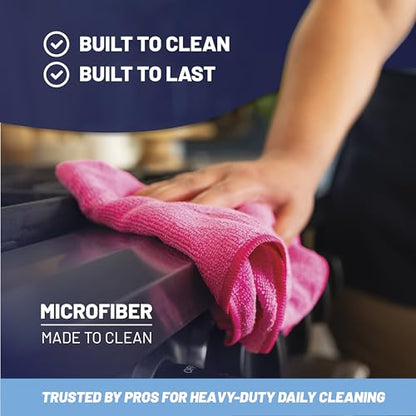 MW Pro Microfiber Cleaning Cloth | Blue, Green, Yellow (12 Pack) | Size 16" x 16" | All Purpose Microfiber Towels - Clean, Dust, Polish, Scrub, Absorbent - color: Blue, Green, Yellow