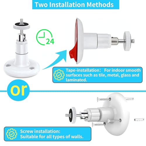 2 Pack Adjustable Wall Mount for Ring Stick Up Cam & Ring Outdoor Cam Plus - color: White