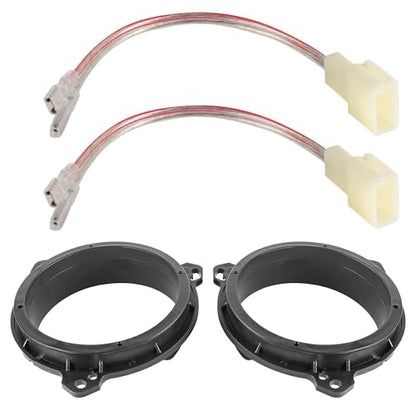 NuIth Door Speakers Adapter with Speaker Wiring Harness Fit for Select 1998-2015 Toyota 4 Runner/RAV4/ Corolla, Scion 2004-2014 Aftermarket Car 6.5 Inch Speaker Adapters Rings Kit