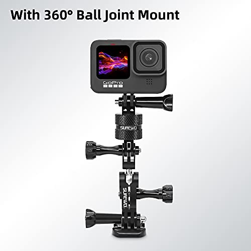 Aluminum 360 Degree Rotation Camera Mount, Metal Bracket Adapter, Aluminum Adapter Camera Mount Compatible with GoPro Hero 13/12/11/10, DJI Action 6/5 Pro/4/3, Sony and Other Action Cameras - color: Two-legged Adapter Mount