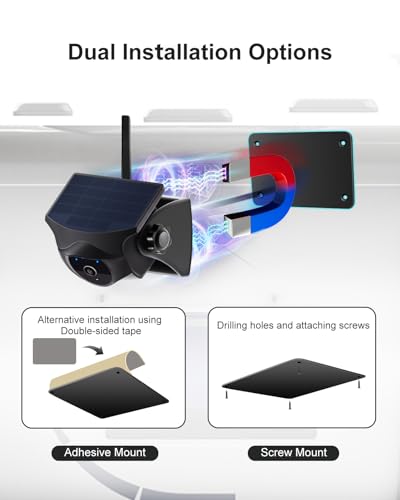 AI Magnetic Solar Wireless Backup Camera System 5" Monitor with Metal Plate