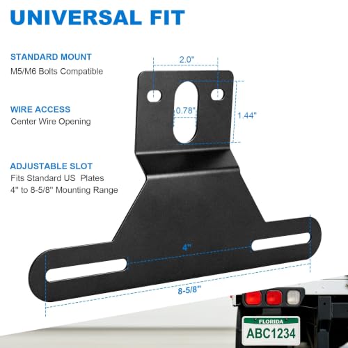 Trailer License Plate Bracket, Heavy Duty Stainless Steel Adjustable Holder