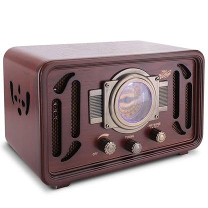 Pyle Retro Wireless Bluetooth Radio Speaker - Classic Vintage Style Audio Sound Receiver System w/Built-in Stereo Speakers, USB, SD Card Slot, AUX, RCA, MP3, AM/FM Tuner PUNP34BT.5