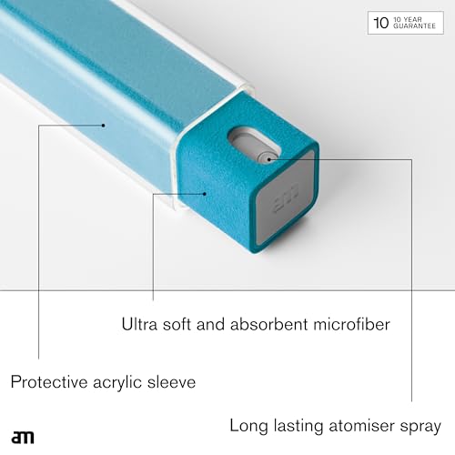 am Screen Cleaner Mist Spray with Microfiber Cloth Around – Alcohol-Free, Streak-Free Screen Cleaning Kit for Smartphones, Tablets, Laptops, Smart TVs & Car Screens, 1 Pack, Blue - color: Blue, size: 0.35 Fl Oz (Pack of 1)