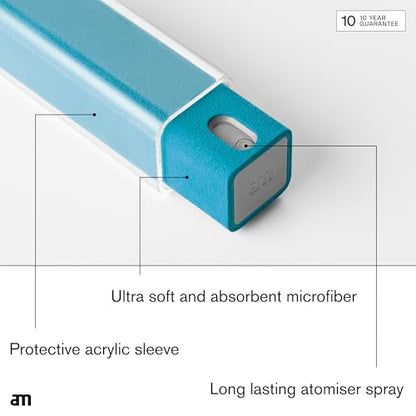 am Screen Cleaner Mist Spray with Microfiber Cloth Around – Alcohol-Free, Streak-Free Screen Cleaning Kit for Smartphones, Tablets, Laptops, Smart TVs & Car Screens, 1 Pack, Blue - color: Blue, size: 0.35 Fl Oz (Pack of 1)