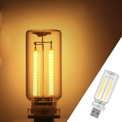 1 Pack Car LED Lights Interior, USB Light for Car Decor & Bedroom, Touch Dimmable Ambient Lighting, Mini Glass Bottle Night Light for Camping Gifts-Yellow - color: yellow, size: 1 pack