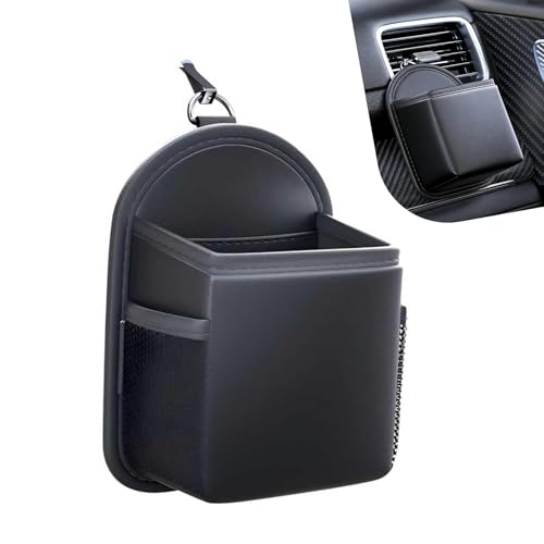 Car Air Vent Organizer Bag, Multi-functional Dashboard Storage Pouch for Phone Glasses Keys Cards, Anti-scratch Multi-layer Protection Bag, Interior Accessory for Most Car Vents (Black)