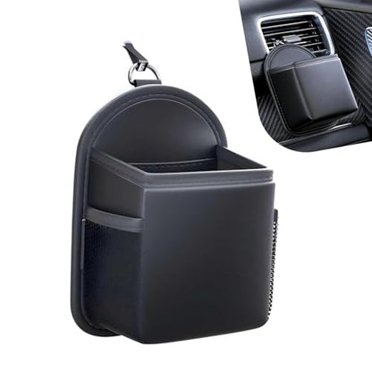Car Air Vent Organizer Bag, Multi-functional Dashboard Storage Pouch for Phone Glasses Keys Cards, Anti-scratch Multi-layer Protection Bag, Interior Accessory for Most Car Vents (Black)