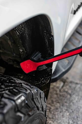 Detail Factory - Fender Well Brush - Ergonomic ProGrip Handle, Stiff Synthetic Bristles, Ergonomic Design, Clean Your Wheel Wells with Ease - Octane Underglow - color: Underglow