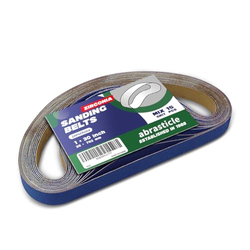 1" x 30" Zirconia Knife Sharpening Sanding Belts for Metal, 1 x 30 Inch Zirconia Metal Grinding Sand Paper, 15 PCS 3 Each of 40/60/80/120/150 Assorted Grits - size: 1" x 30" Assorted Grit(15 pack)