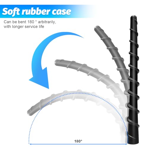 Car Spiral Antenna, 7 Inch Waterproof Vehicle Toppers Mast with Screw Adapters, Flexible Auto Exterior Radio AM FM Antenna Replacement Accessories, Universal for SUV, Sedan, Truck