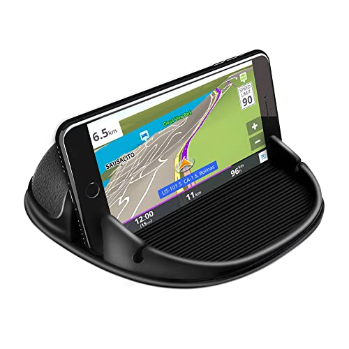 Loncaster Car Phone Holder, Car Phone Mount Silicone Car Pad Mat for Various Dashboards, Slip Free Desk Phone Stand Compatible with iPhone, Samsung, Android Smartphones, GPS Devices and More, Black - color: Black-1pack