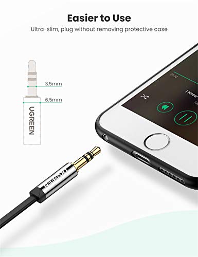 UGREEN 3.5mm Audio Cable, Stereo Aux Cord, 90 Degree Right Angle, 1.5FT - size: 1.5FT