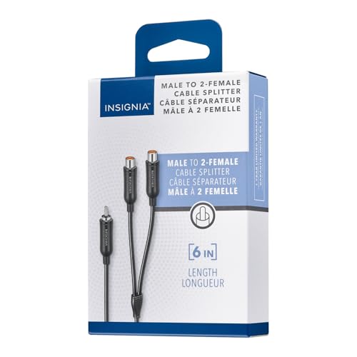 INSIGNIA Premium Audio Cables & Components – High-Fidelity Sound, Durable Materials, Compatible with Home Theater, Studio & Hi-Fi Systems (6 ft. Male to 2-Female Cable Splitter) - color: Male to 2-Female Cable Splitter, size: One Size