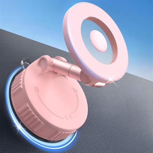 Vooii Phone Holders for Your Car for Magsafe Car Mount (130LB Ultra Suction Cup & 360° Adjustable) Vacuum Cell Phone Car Mount, Magnetic Car Phone Holder for Dashboard/Windshield for iPhone & Android