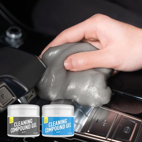 CLICK CLEAN Car Cleaning Gel, 7oz Reusable Dust Cleaning Putty, 2Pack - color: Gray+Blue