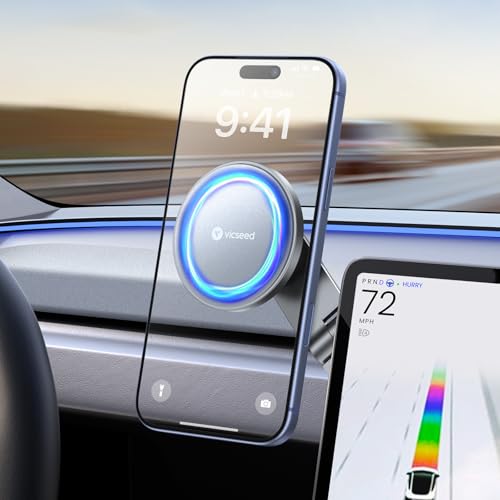 VICSEED Tesla Phone Mount for Model 3/Y,[Strongest Magnet] Car Phone Holder - color: Quicksilver