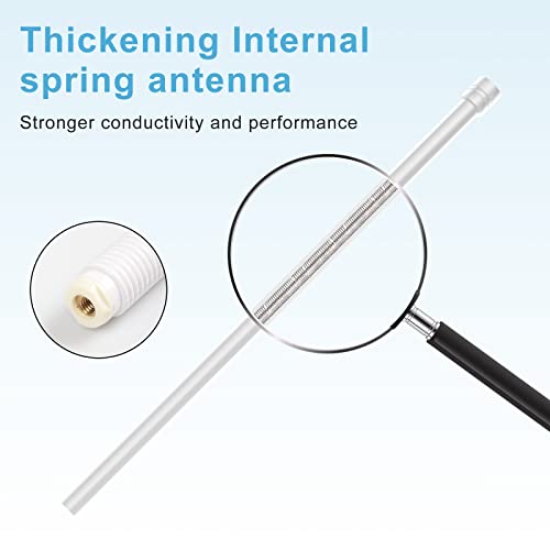 Universal Boat Radio Antenna - Flexible Mast for AM/FM, Yacht, Pontoon, Golf Cart, ATV, UTV, RV, Excavator, Tractor & Car Stereo - color: White