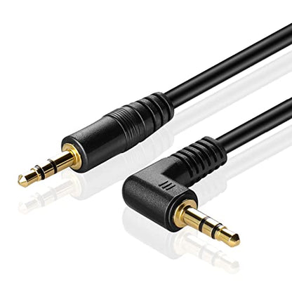 TNP 3.5mm Right Angle Audio Cable, 10 Feet Male-to-Male Aux Headphone Cord - size: 10 Feet
